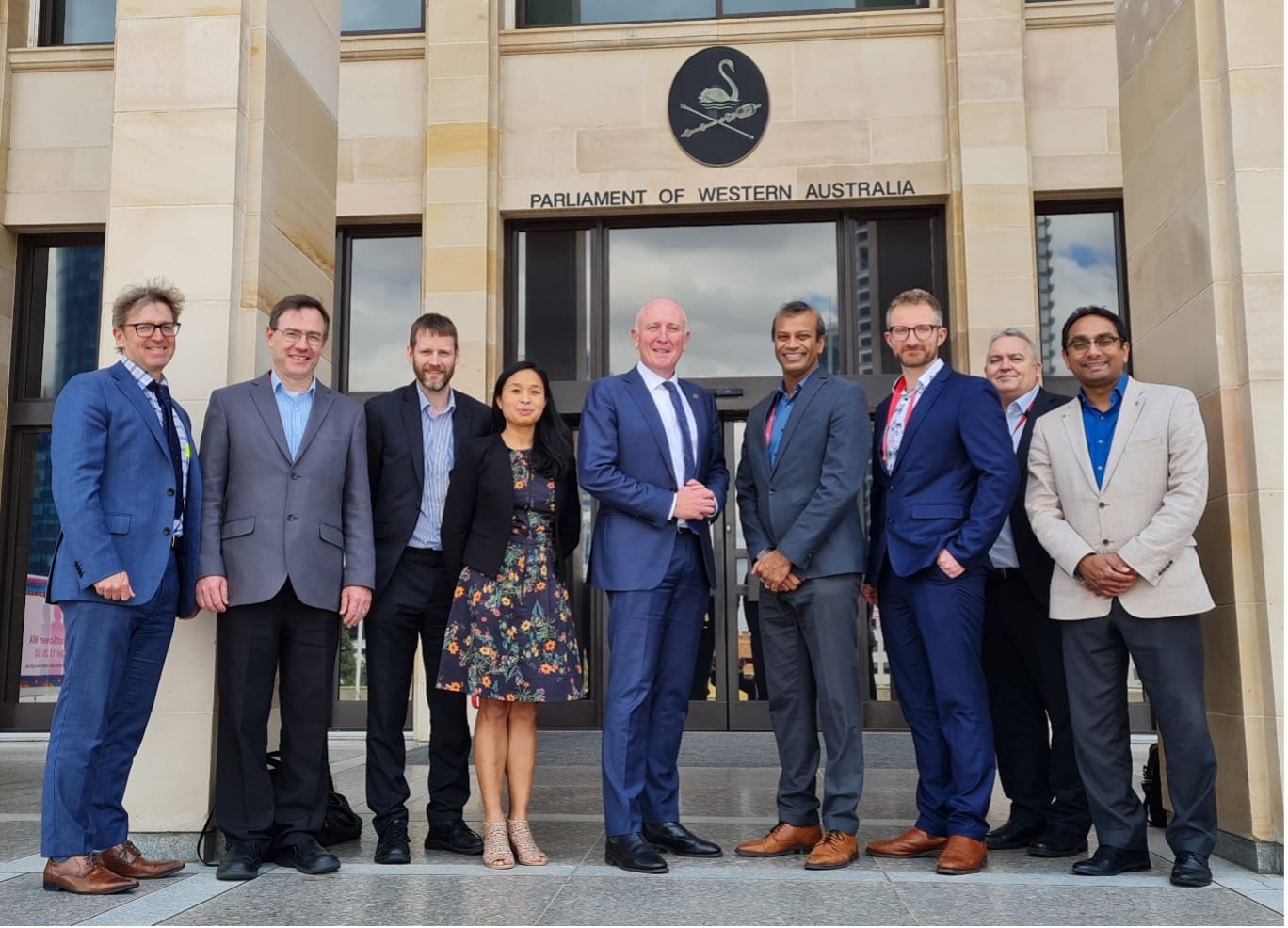 Biodesign Australia delegation on steps of Western Australia Parliament House